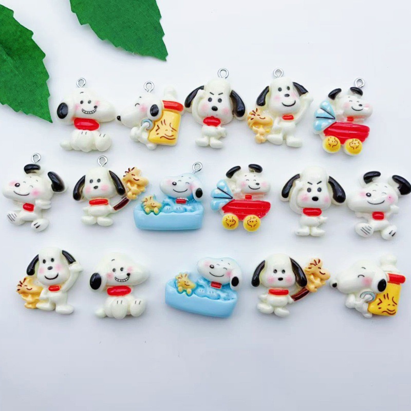 Resin Craft Projects - 12 buah liontin anjing kartun resin,