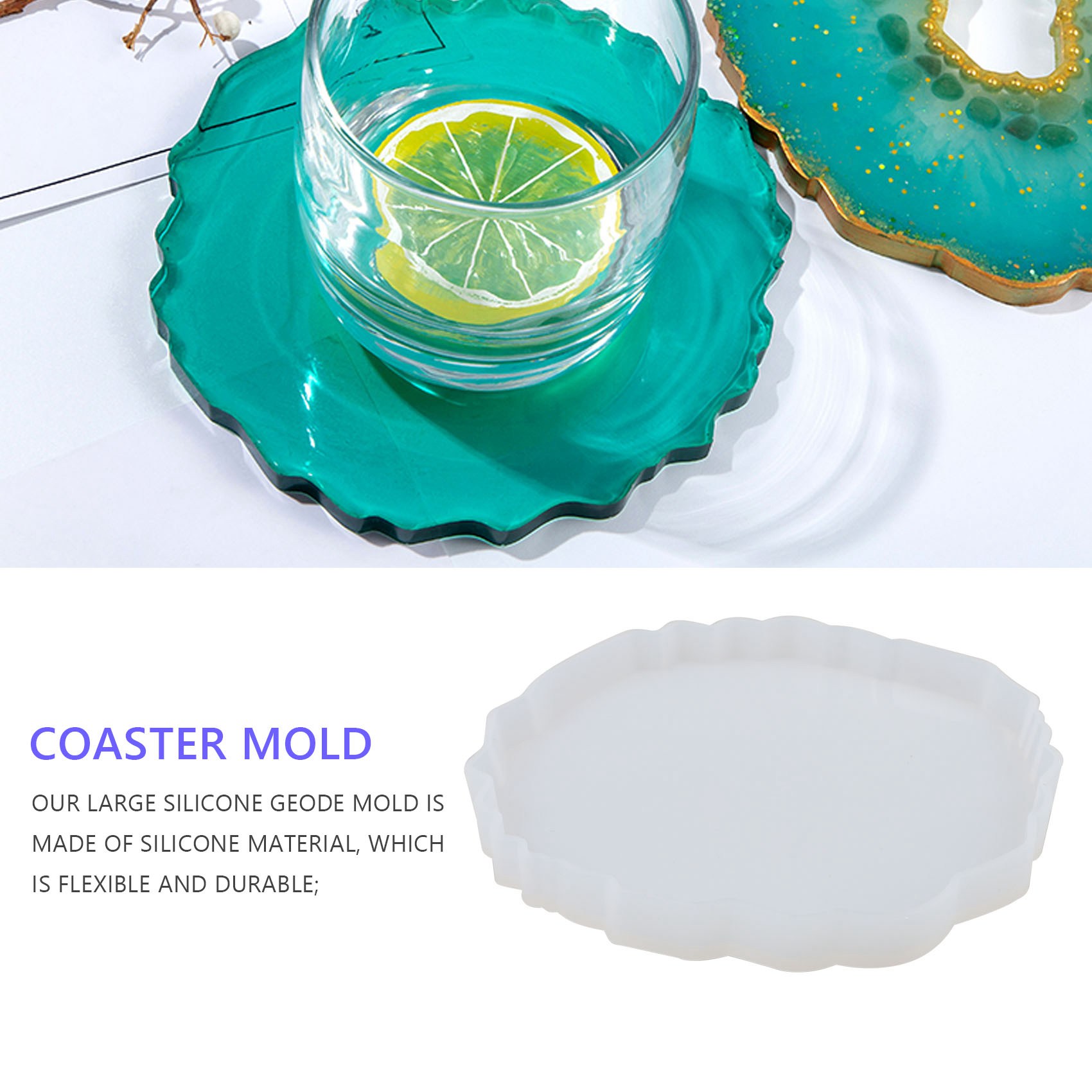 A58Z 6 Buah Cetakan Coaster Re - Geode Mold Silicone ulasan dan harga