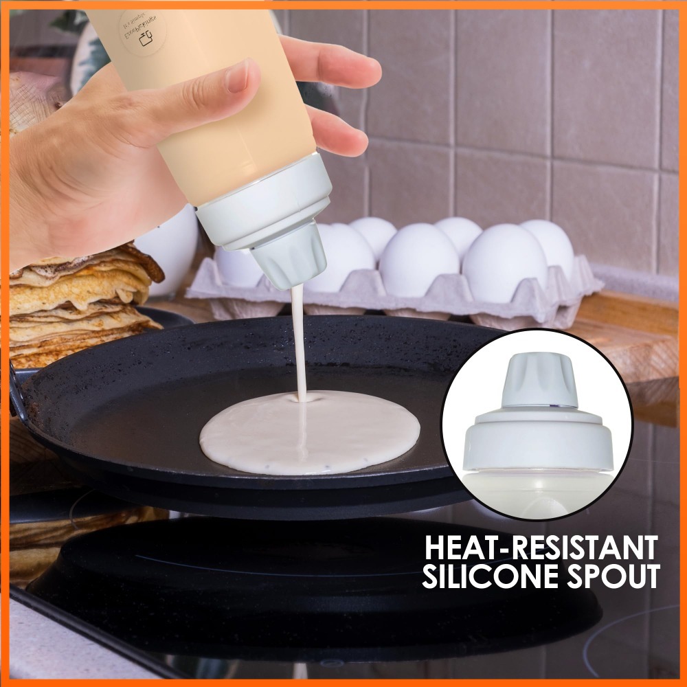 Botol Dispenser Adonan Pancake - Mixing Cup Silicone ulasan dan harga